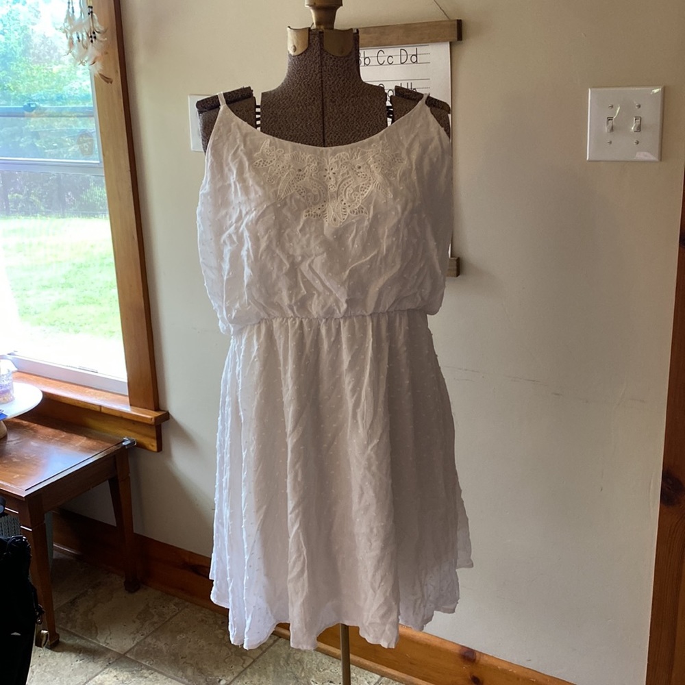 Swiss Dot White Light Mini Dress